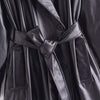 Trench Coat Simili Cuir Noir Vintage Femme