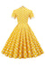 Robe Stylée Vintage à pois jaunes