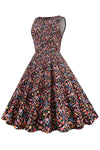 Vintage Grunge Print Dress