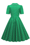 Vintage Style Green Polka Dot Dress