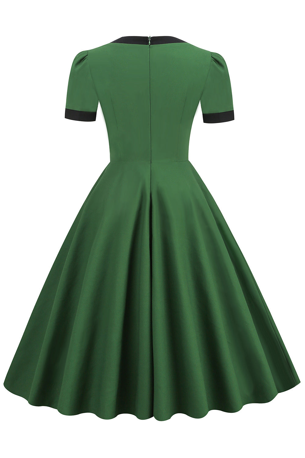Robe Verte Vintage des années 1950 avec Nœud
