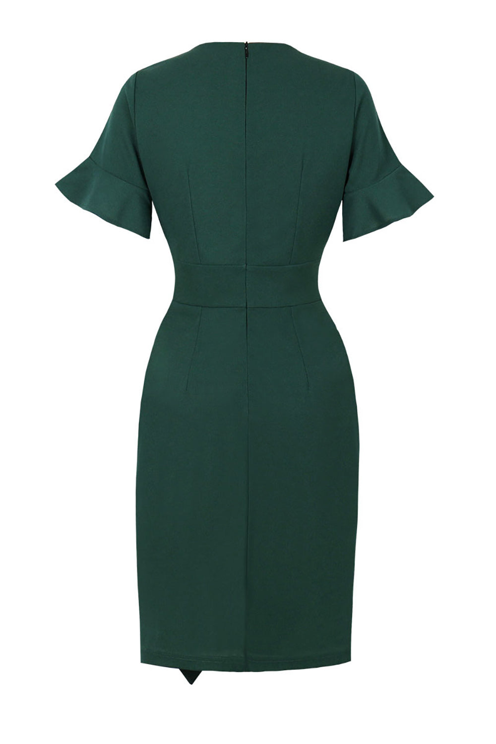 Robe Vert Foncé avec volant Vintage