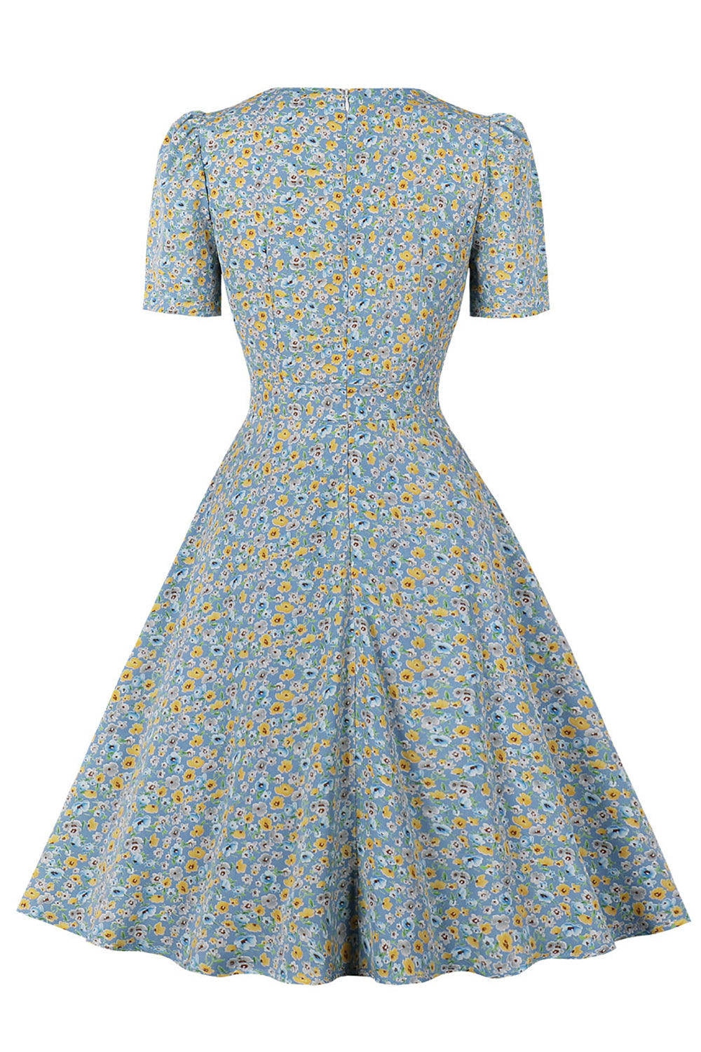 50s Floral Print Trapeze Dress