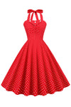 Vintage 50s Red Polka Dot Dress