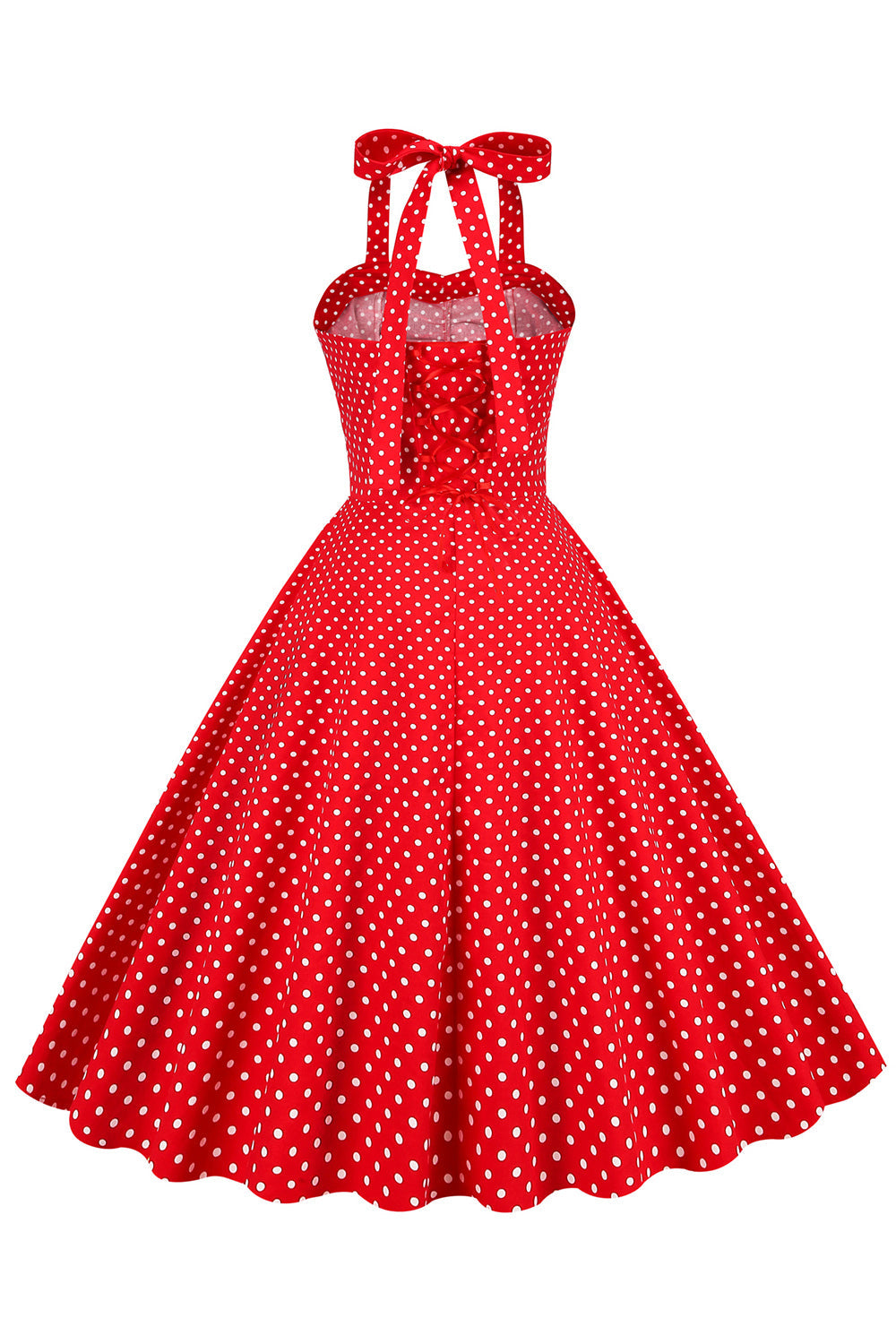 Robe Rouge à Pois Vintage des années 50