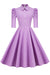 Vintage Purple Dress with Half Sleeves