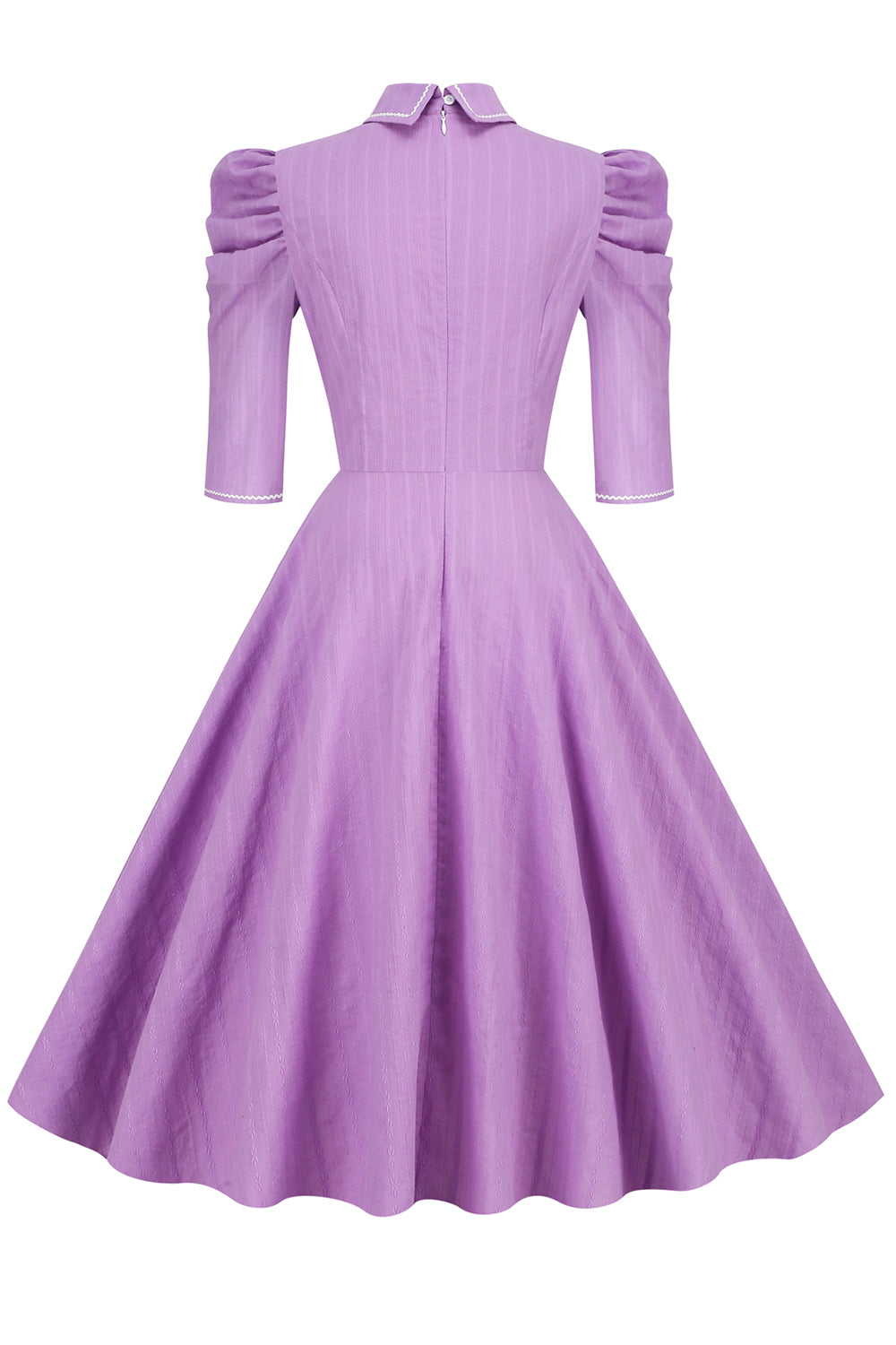 Robe Vintage Violet avec Demi-Manches