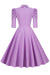 Robe Vintage Violet avec Demi-Manches