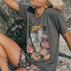 T-Shirt Vintage Licorne avec short à fleurs