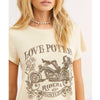 T-Shirt Biker Vintage Femme  avec collier