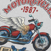 T-shirt moto vintage design imprimé