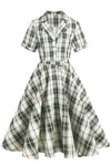 Vintage 50s Plaid A-Line Dress