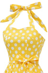 Vintage Yellow Polka Dot Pin Up Dress