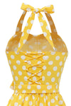 Vintage Yellow Polka Dot Pin Up Dress