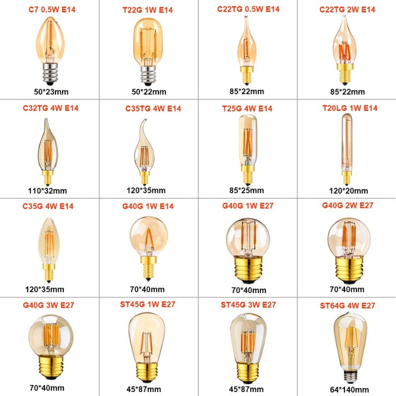 Ampoules Filaments Vintage