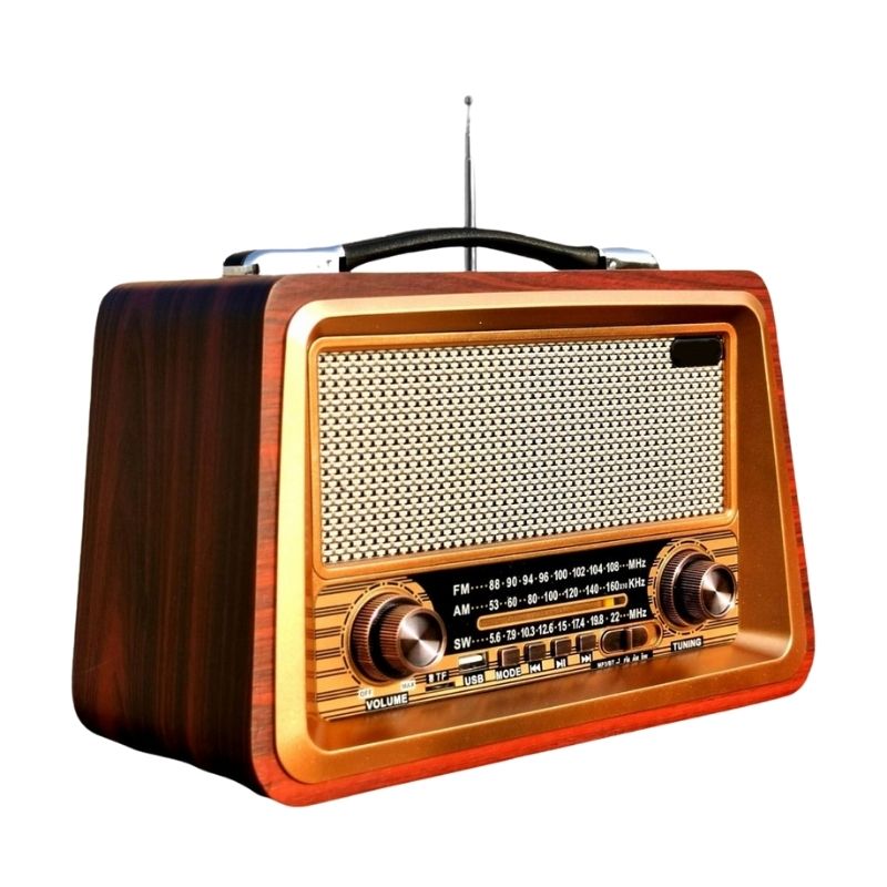 Mini enceinte bluetooth forme radio rétro portable • Vintage Univers
