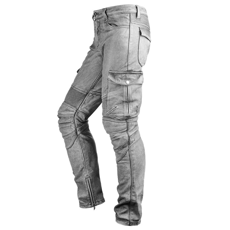 Pantalon de Moto Vintage en Cuir pour Homme