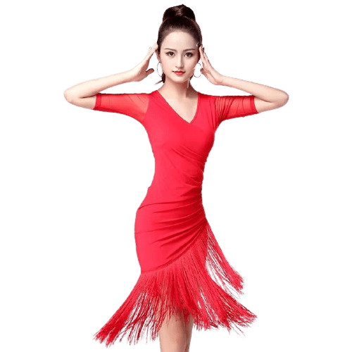 Robe charleston femme rouge (robe asymétrique rouge, coiffe à