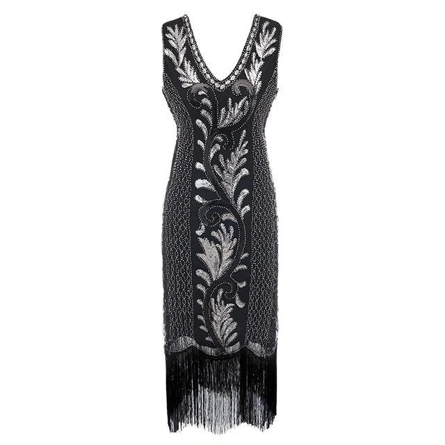 Robe Esprit Gatsby Noir et Argent