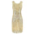 Short Gatsby Dress Beige and Gold