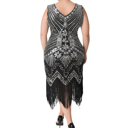 Robe Gatsby Grande Taille Argent