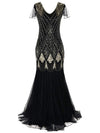 Robe Gatsby Longue Haute Couture Noir et Or