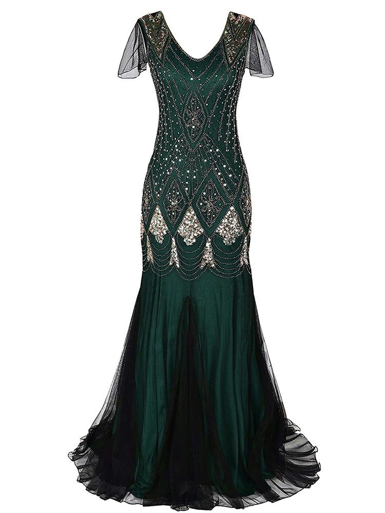 Robe Gatsby Longue  Haute Couture Verte