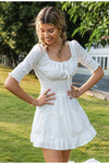 Robe Vintage Broderie Anglaise Manches Courtes