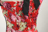 Robe Vintage Pin-Up Rouge Fleurs